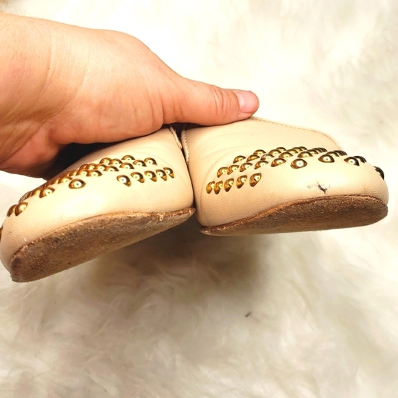 J.crew Darby Leather & Gold Studded Cap Toe Loafers  Flats 8.5 - Picture 3 of 9